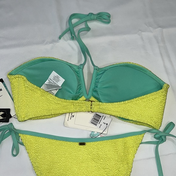 Rip Curl Sunny Side Bandeau Bikini Top & Tie Side Cheeky Coverage Bottom, SMALL - Picture 4 of 15